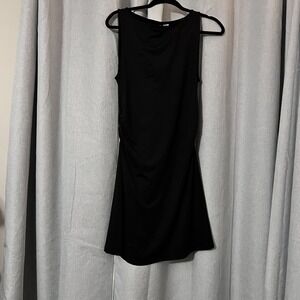 Dividend by H&M Sleek Black Dress & Rouched on the Sides Size L